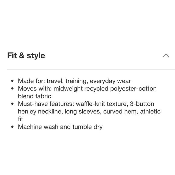 All in Motion Men's Waffle-Knit Henley Athletic Top -Blue XXL NWT - Picture 3 of 7